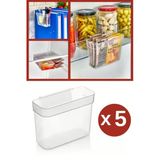 5 Adet Asılabilir Buzdolabı Düzenleyici, Çok Amaçlı Mini Kutu, Dolap İçi Organizer 5’Li Set Plastik
