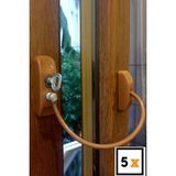 5 Adet ! Bas Kilitle Çelik Halatlı Pencere Pimapen Pvc Cam Kilidi Çocuk Hırsız Emniyet Kilidi - Kahverengi