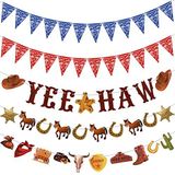 5 Adet Batı Kovboy Parti Süslemeleri Bandana Flama Afiş Vahşi Batı Afiş Kovboy Afişi Asılı Batı Yee Haw Afiş Kovboy Doğum Günü Partisi Malzemeleri için Batı Süslemeleri (Klasik Stil)