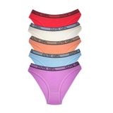 5 Adet Beli Yazili Pamuklu Kalin Lastik Kadin Slip Kulot