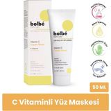 5 Adet Bolbe Aydınlatıcı, Cilt Tonu Eşitleyici Leke ve Kırışıklık Karşıtı %2 C Vitamini Krem Maske 50 ml