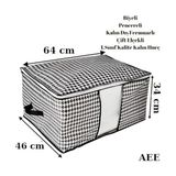 5 Adet Boy Pencereli Hurç Seti 64X46X34 Büyük Boy Yorgan Hurcu Battaniye Yastık Altı Dolap Üstü Çeyiz Bohçası Düzenleyeci Organizer - standart