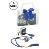 5 Adet Çantalı Mevlüt Hediyelik - Zikirmatik Tesbih Mini Kuranı Kerim Seti - Lacivert