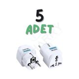 5 Adet Çevirici Priz Amerikan Japonya Ingiliz Fiş Dönüştürücü Türk Tipe Fiş Çeviren Adaptör Başlık