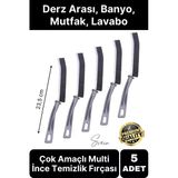 5 Adet Çok Amaçlı Multi İnce Temizlik Fırçası Derz Arası Banyo Mutfak Lavabo Detay Temizleme Aracı