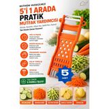5 Adet Çok Fonksiyonlu Sebze Doğrayıcı ve Spiral Rende – Julienne Soyacak