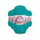 5 Adet Cotton Lüks Yelek Tunik Kazak Bluz Hırka İpi Yünü Koyu Turkuaz 97581