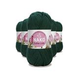 5 Adet Cotton Lüks Yelek Tunik Kazak Bluz Hırka İpi Yünü Koyu Yeşil 97580