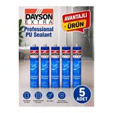 *5 Adet* Dayson Gri Mastik Ekstra Güçlü Yapıştırıcı 280 ml Üstün Yapışma ve Izolasyon Sağlar