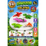 5 ADET DİNOZOR SİLİKON RAHATLATICI FIRLATMA OYUNU STRES OYUNCAĞI 9 CM