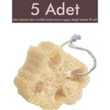 5 Adet Doğal Kabak Lifi Bulaşık Süngeri Banyo Kesesi Loofah Sponge Ipli Kabak Kesesi Kalın Büyük - diğer