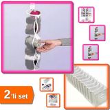 5 Adet Dolap İçi Asılabilir Temiz Çorap Düzenleyici + 11 Gözlü Akordiyon Çekmece Organizer - 2Li Set
