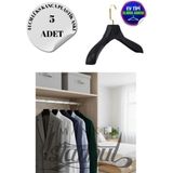 5 Adet Ev Tipi 44 cm Gold Kanca Soft Siyah Plastik Ceket Askısı Buluz Askısı Elbise Askısı