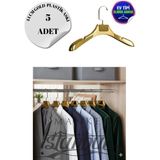 5 Adet Ev Tipi 44 cm Gold Plastik Ceket Askısı Buluz Askısı Elbise Askısı Kıyafet Askısı