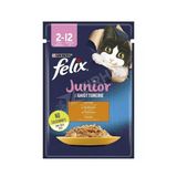 5 ADET Felix Junior Tavuk Etli Yaş Yavru Kedi Maması 85 Gr