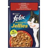 5 ADET Felix Sensations Sığır Etli ve Domatesli Yaş Kedi Maması 85 Gr