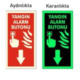 5 Adet Fosforlu Yangın Alarm Butonu Levhası CVLYLDRMF215AD