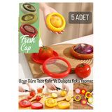 5 Adet Fresh Cup Buzdolabı Limon Elma Tazeliğini Koruyan Saklama Kabı Kokutmaz Soğan Kutusu Emzik