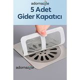 5 Adet Gider Kapatıcı, Pislik Tutucu, Kendinden Yapışkanlı Banyo Gider Kapağı