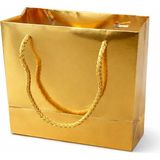 5 Adet Gold Karton Hediye Çantası Ipli Mini Hediye Poşeti 15X7 cm