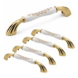 (5 Adet) Goldya Porselen Beyaz Gold Kulp 160 Mm 16 Cm Mobilya Çekmece Dolap Kapak Kulplar Kulb Kulpu