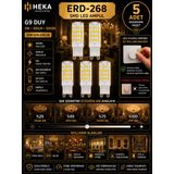 (5 Adet) Heka 5W Günışığı (3000K) G9 Duylu Dim Edilebilir Led Kapsül Ampul