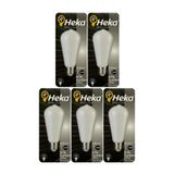 (5 Adet) Heka 6W (46W) 3000K (Sarı Işık) E27 Duylu Soft Led St64 Filament Ampul