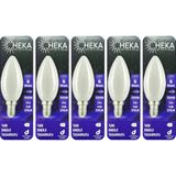 (5 Adet) Heka 6W (51W) 3000K (Günışığı) E14 Duylu (Ince Duy) Soft Mum Ampul - Gün Işığı