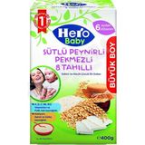 5 Adet Hero Baby Sütlü Peynir Pek 8 Tahıllı Ek Besin 400 gr