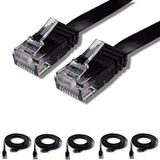 5 adet IRENIS CAT6 Kablo Yassı Ethernet Network Lan Ağ Kablosu 3 Metre Siyah