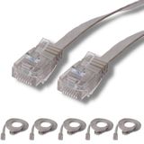 5 adet IRENIS CAT6 Kablo Yassı Ethernet Network Lan Ağ Kablosu 5 Metre Gri