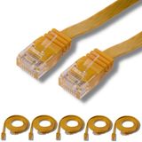 5 adet IRENIS CAT6 Kablo Yassı Ethernet Network Lan Ağ Kablosu 5 Metre Sarı