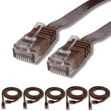 5 adet IRENIS CAT6 Kablo Yassı Ethernet Network Lan Ağ Kablosu 50cm Kahverengi