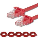 5 adet IRENIS CAT7 Kablo Ethernet Network İnternet LAN Kablosu 2 Metre Kırmızı