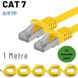 5 adet IRENIS CAT7 Kablo S/FTP Ethernet Network LAN Ağ Kablosu 1 Metre Sarı