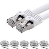 5 adet IRENIS CAT7 Kablo S/FTP Ethernet Network LAN Ağ Kablosu 10 Metre Beyaz
