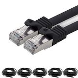5 adet IRENIS CAT7 Kablo S/FTP Ethernet Network LAN Ağ Kablosu 25 cm Siyah