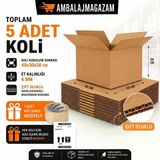 5 Adet Karton Koli - 40X30x30 Cm - 1 Koli Bandı Ve 5 İçerik Bilgi Kağıdı Hediyeli