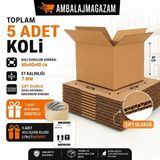 5 Adet Karton Koli - 60X40x40 Cm - 1 Koli Bandı Ve 5 İçerik Bilgi Kağıdı Hediyeli