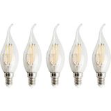 5 Adet Kıvrık Buji Ampul 4W Şeffaf Filament Rustik LED Ampul – E14 Duy, 3200K Günışığı I� - Altın
