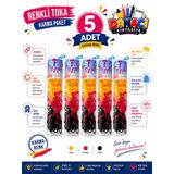 5 Adet Kopmayan Renkli Lastik Saç Tokası Karma Renk Esnek Saç Lastiği Kız Çocuk Kadın