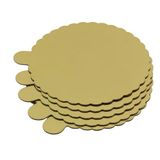 5 Adet Kulplu Sarı Yuvarlak Kalın Ekstra Dayanıklı Karton Pasta Altlığı 15 cm