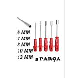 5 Adet Lokma Anahtar Tornavida 6/7/8/10/13/Mm Metal Altıgen P78801s2740