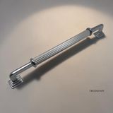 5 ADET Maya Çizgili Krom Dolap Kulpu – Metal Ayaklı Alüminyum Modern Mobilya Kulpu (128/160 / 192/224 mm) (192mm)
