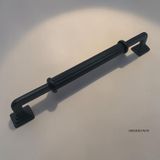 5 ADET Maya Çizgili Siyah Dolap Kulpu – Ağır Metal Ayaklı Alüminyum Modern Mobilya Kulpu (128/160 / 192/224 mm) (160mm)