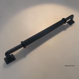 5 ADET Maya Çizgili Siyah Dolap Kulpu – Ağır Metal Ayaklı Alüminyum Modern Mobilya Kulpu (128/160 / 192/224 mm) (192mm)