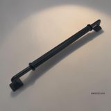5 ADET Maya Çizgili Siyah Dolap Kulpu – Ağır Metal Ayaklı Alüminyum Modern Mobilya Kulpu (128/160 / 192/224 mm) (224mm)