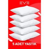 5 Adet Micro Silikon Elyaf Nonwoven Yıkanabilir Antialerjik Ev ve Hotel Yastık 50X70CM 700 gr - Beyaz - 50 x 70 cm