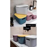 5 Adet Mix 6 Litre Storage Dolap Düzenleyici Kapaklı Kutu - Kıyafet Çorap Saklama Kutusu