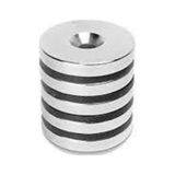 5 Adet Neodyum Mıknatıs Çap: 40 Mm, Kalınlık : 5 Mm Havşa Delikli